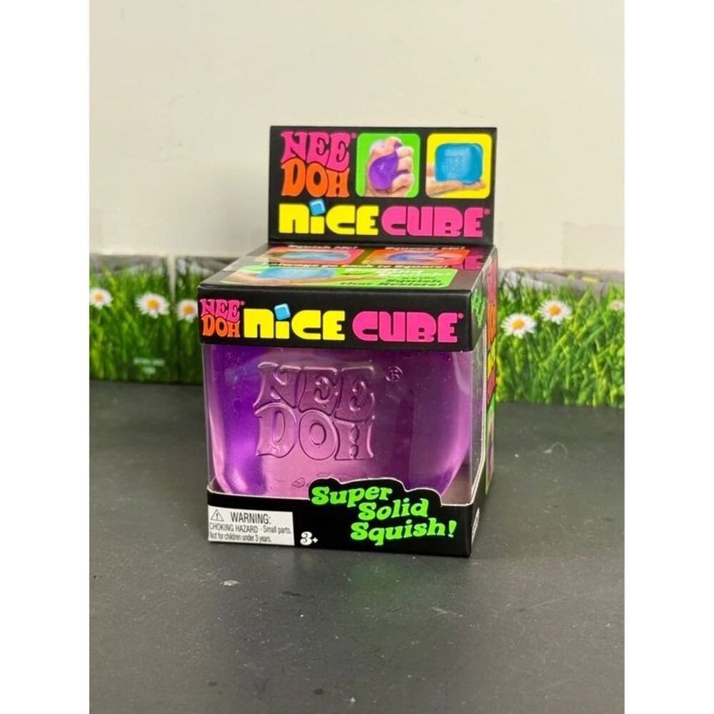 Nee Doh Needoh Purple Nice Cube Ice Clear Squishy Fidget NIB